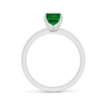 thumbnail image 2 of ANGARA Lab Grown Prong-Set Cushion Rectangular Emerald Engagement Ring for Women in 14K White Gold (Size-8x6mm) | May Birthstone, Anniversary, Jewelry Gift for Women | Lab-Grown Emerald Ring, 2 of 9