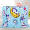 thumbnail image 3 of Unicorn Blanket for Girls Kids Throw Blanket Unicorns Gifts for Girls and Women Kawaii Blanket Super Soft Plush Cozy Lightweight Cute Blanket (Unicorn Blue 50 x 60 Inches), 3 of 6