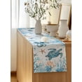 thumbnail image 5 of Table Runner 72 Inches Long for Kitchen Dining, Blue Turtle Coastal Dresser Scarf Farmhouse, Dining Table Decorations for Wedding/Parties, Octopus Summer Beach Coral Seahorse 18 x 72 In, 5 of 8