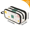 thumbnail image 4 of FORMRS Pencil Case with 3 Compartments Zipper Pouch, Elementary School Level and up, Green Abstract Pattern, 4 of 8