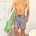 thumbnail image 3 of La Palma Eco Beachwear - La Palma Eco-Beachwear Surf Geometric Blue 17" Boardshorts, 3 of 7