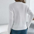 thumbnail image 7 of HAPIMO Women's Fashion Sweater Hallow Out Solid Color Round Neck Novelty Pullover Tops Loose Knitted Clothes Long Sleeve White S, 7 of 7