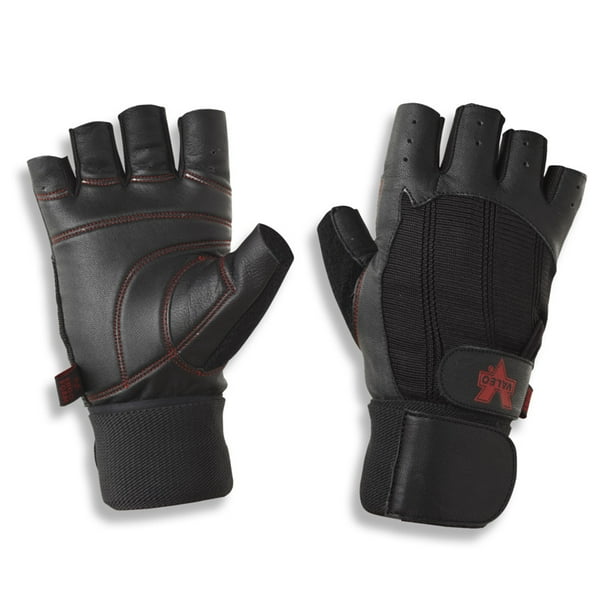 Valeo Ocelot Wrist Wrap Black Weight Lifting Gloves With BuiltIn Wrist Wraps, Full Palm