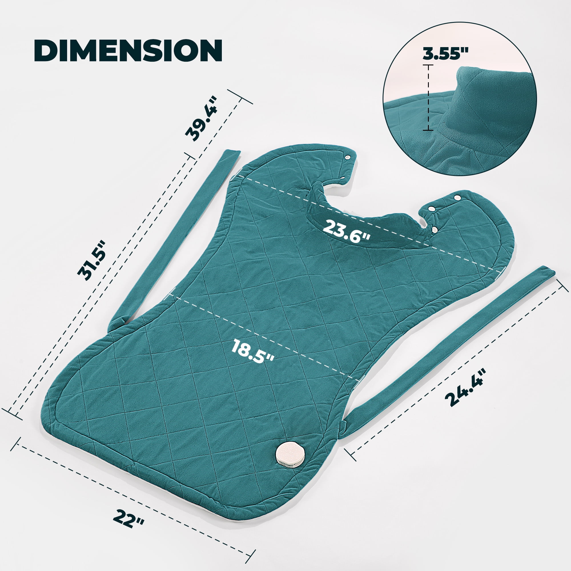 MaxKare 24"x40" Extra Large Heating Pad with 4 Heat Settings & Auto Shut-off, Eletric Heating Pad, Green & White