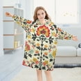 thumbnail image 5 of FORMRS Wearable Blanket Hoodie with Sleeves for Kids Cozy Flannel Sweatshirt, Beige Floral, 5 of 7