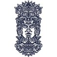thumbnail image 2 of Intricate Ancient Mayan Tribal Chief Art Cartoon Vinyl Sticker (4" Tall), 2 of 3