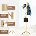 thumbnail image 4 of Coat Rack Stand 2pcs, with 3 Height Options and 8 Hooks Wooden Freestanding Coat Rack for Home, Office, Entryway, Hallway, 4 of 9