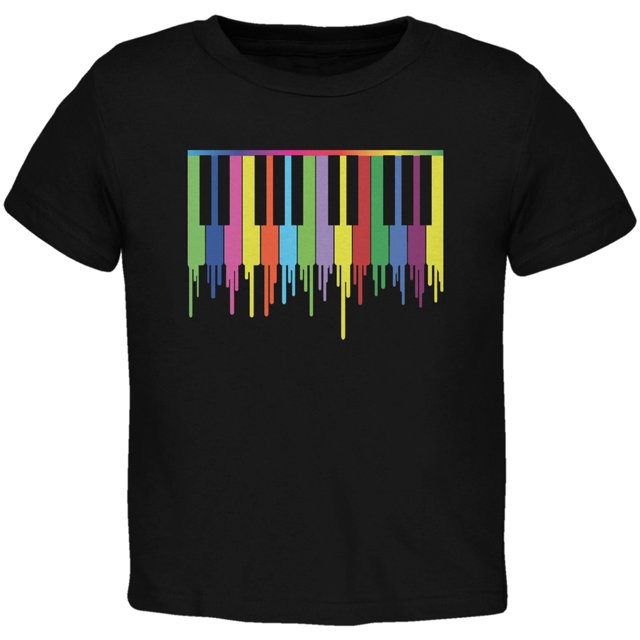 T-Shirt Noir pour Tout-Petit Piano Keys