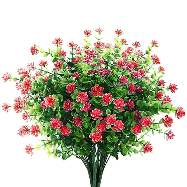 Xihbxyly Flores Artificiales, 6 Paquetes de Plantas Artificiales, Realistas y Resistentes a La Decoloración, Aspecto Vibrante y Natural, Decoración para El Hogar, Bodas y Jardín, Sin Mantenimiento, J
