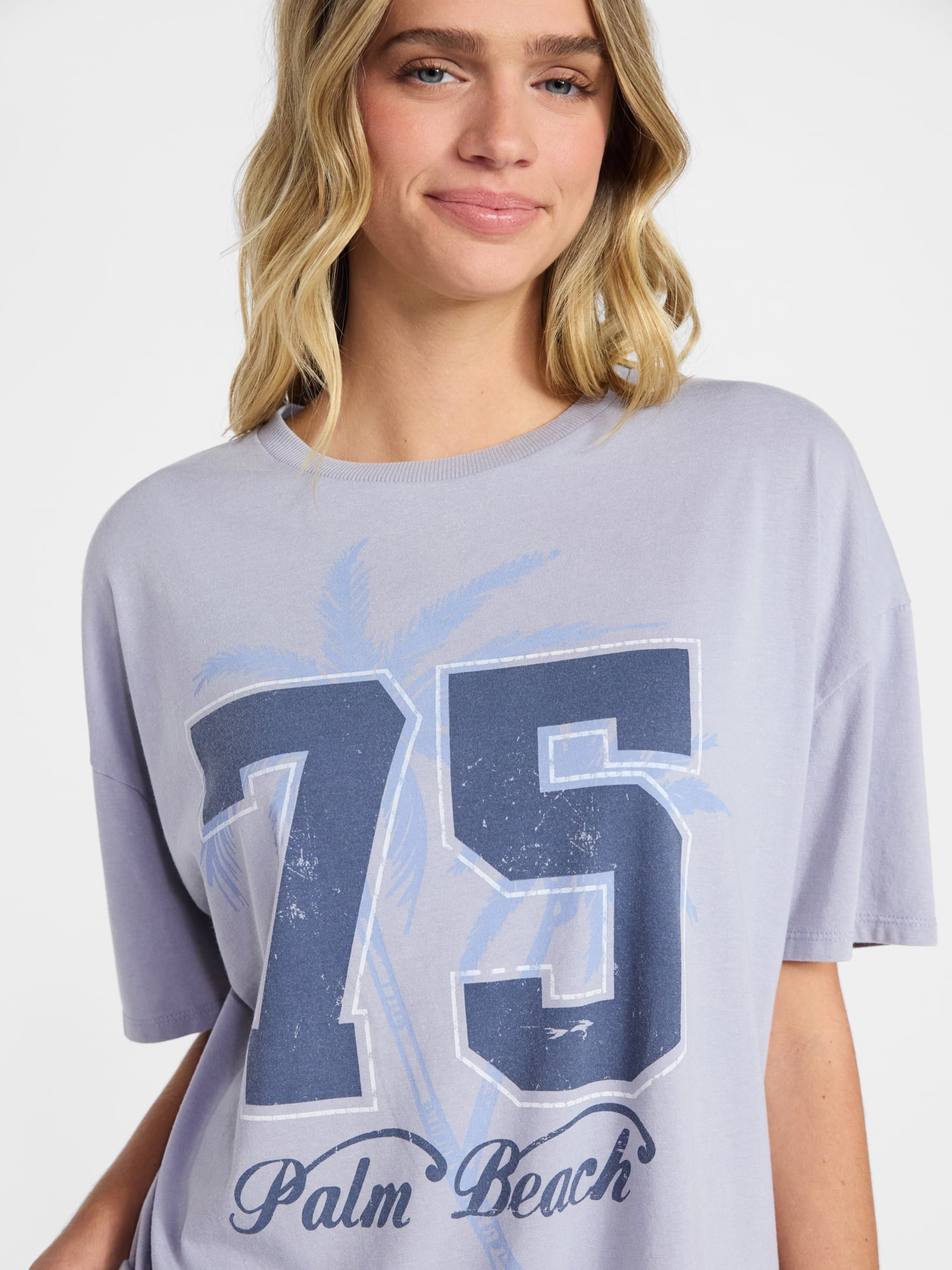 No Boundaries Washed Graphic Boyfriend Tee, Women's XXS-XXL