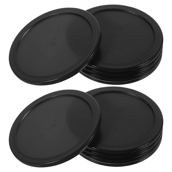 Niceauty 10pcs Mini Hockey Pucks Durable Plastic Black for Gamers Indoor Gaming