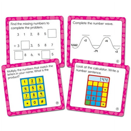 Carson-Dellosa Math Challenge Curriculum Cut-Outs, 5" x 5 1/2", Multicolor, Grade 4