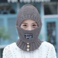 thumbnail image 2 of Domzle Winter Knit Beanie Hat with Neck Warmer,Thermal Face Cover for Cold Weather Warm for Outdoor Gray, 2 of 5