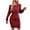 Red, variant on BangWanChi Black Dresses for Women Fashionable Women's Long Sleeved Round Neck Casual Versatile Dress