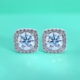 thumbnail image 3 of 1 to 3 Carat D Color VVS1 Moissanite Stud Earrings for Women Men S925 Sterling Silver Square Stud Earrings for Engagement Wedding Valentine's Day Birthday Gift with Certificate, 3 of 8