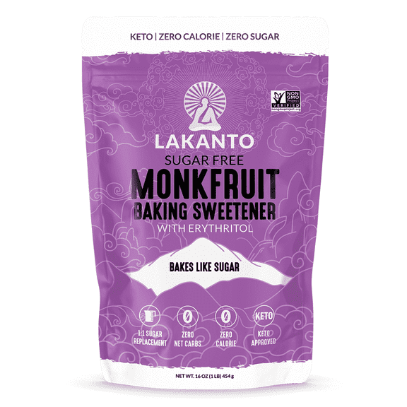 Lakanto Baking Monk Fruit Sweetener - Baking Sugar Substitute, Zero Calorie, Keto Diet Friendly, Zero Net Carbs, Zero Glycemic, Extract, Sugar Replacement (Baking - 1 lb)