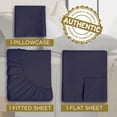 thumbnail image 2 of Crescent Bedding Twin Extra Long Micro Fiber Sheet Set - Soft and Comfy - By Navy Blue Twin XL, 2 of 7