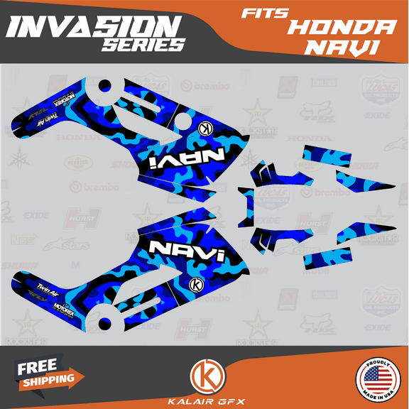 Kalair GFX Graphics Kit for Honda NAVI (2016-2022) Invasion Series