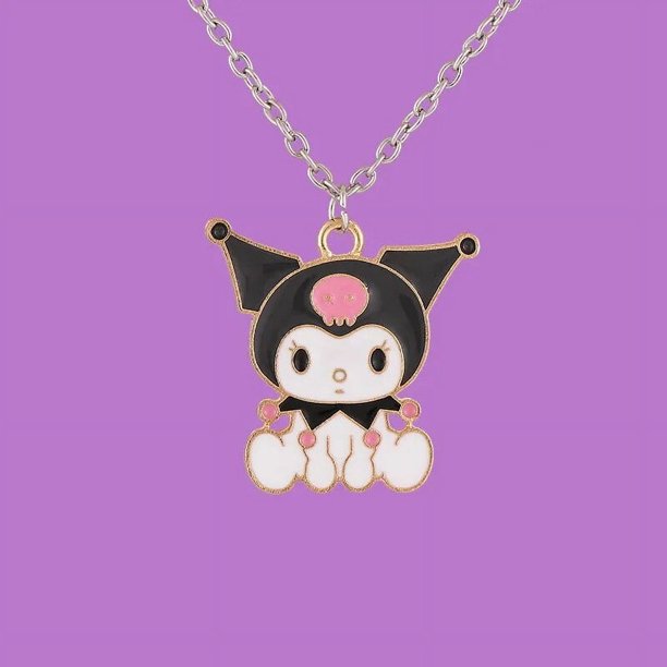 Collar Kawaii de Hello Kitty para mujer, anillo Sanrio de personaje de Anime, cadena de clavícula plateada, accesorios ajustables, regalo de cumpleaños