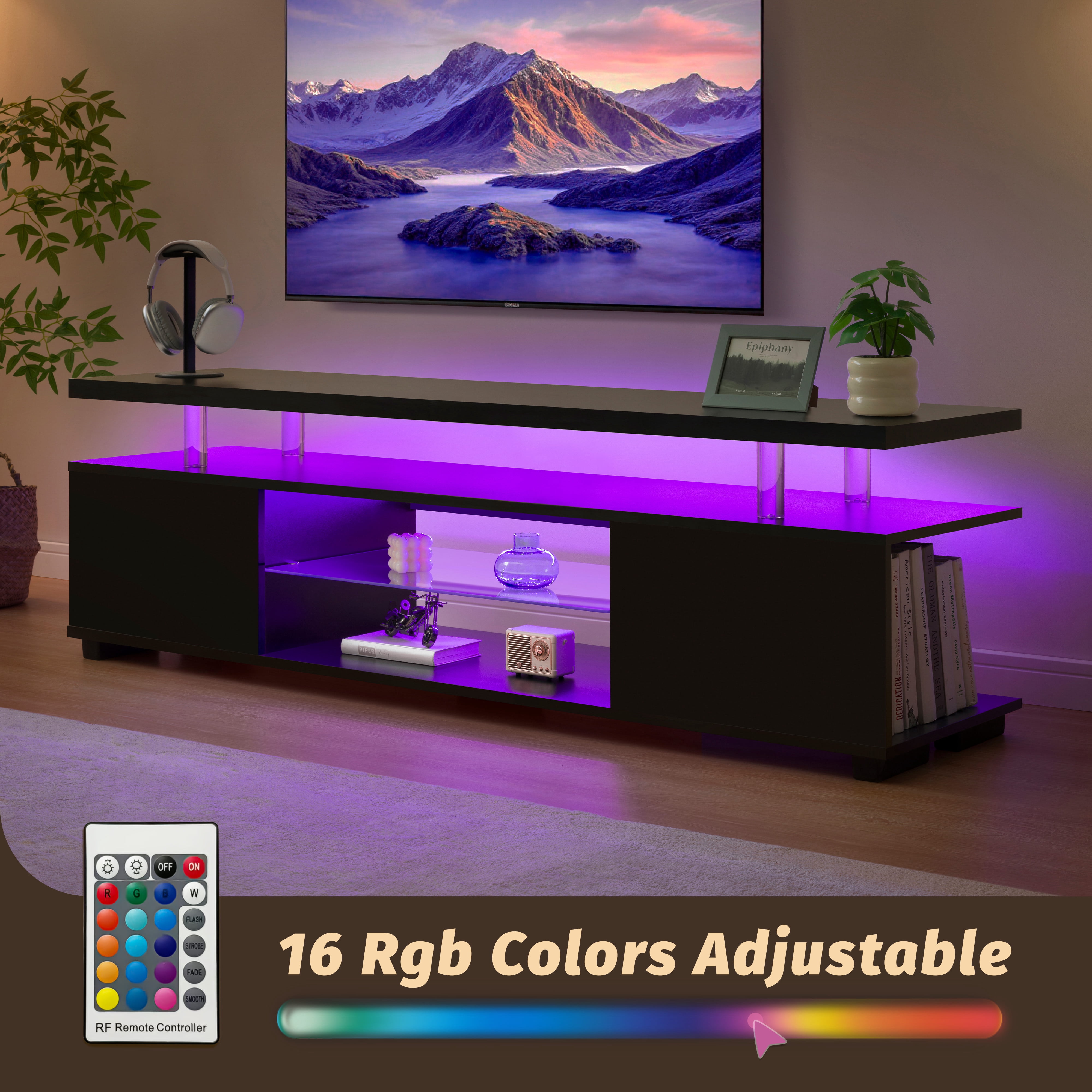 TV Stand Entertainment Center, Gaming Center for 50 55 60inch TV, TV Stand with Storage, TV Stands for Gaming Living Room