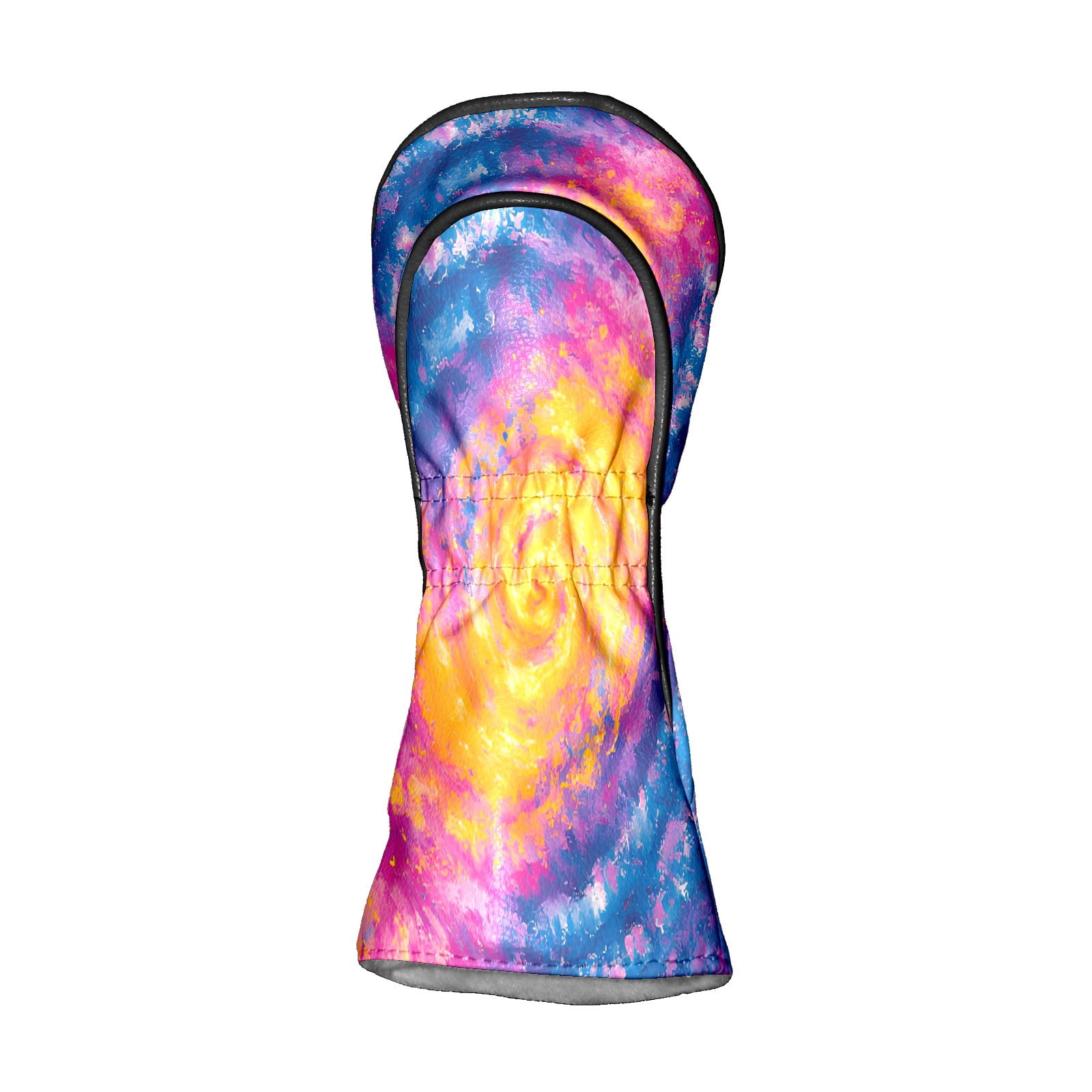 Golf Club Covers, Pink Swirl Premium PU Leather Driver Hybrid Putter Head Covers with Velvet Lining, Waterproof Golf Gifts for Men Women