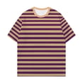 thumbnail image 3 of Xmyrz Womens T Shirts Loose Fit Striped Round Neck Short Sleeve Minimalist Comfortable Homewear Casual Tops Casual Blouses, 3 of 3