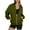 Army Green, variant on Women's Zip Up Oversized Sweatshirts Jacket No Hood Long Sleeve Solid Cotton Sport Coat Casual Fall Clothes, Orange XL