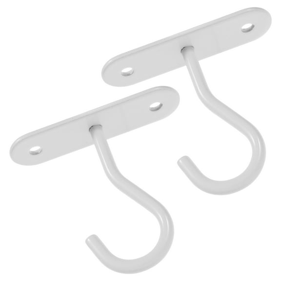 Worgeous  2 Sets Metal Hook Hanger Hanging Brackets for Plants Outdoor Hooks White