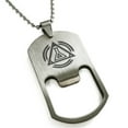 thumbnail image 1 of Stainless Steel Alchemy Magic Rune Engraved Bottle Opener Dog Tag Pendant Necklace, 1 of 1