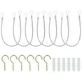 thumbnail image 1 of Unique Bargains Attaches de Rideaux, Lot de 6 Attaches de Rideaux Tressées avec Crochets à Vis et Boulons, Blanc, 1 of 7