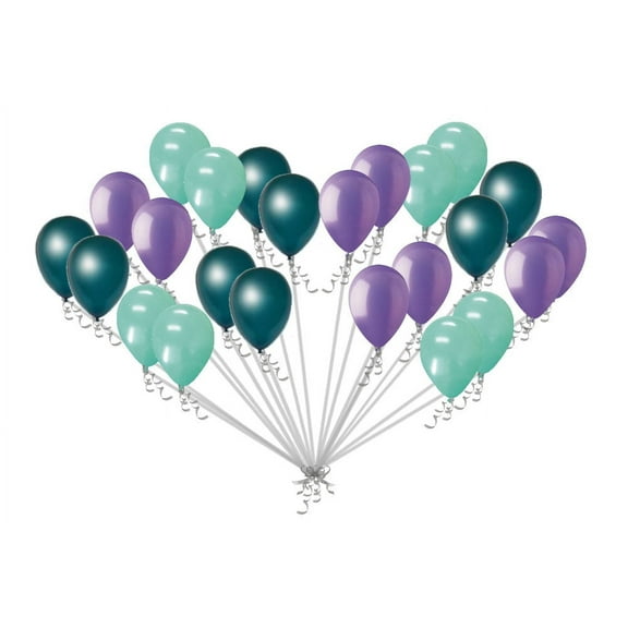 24 pc Lavender Mint & Teal Latex Party Balloons Birthday Baby Unicorn Mermaid