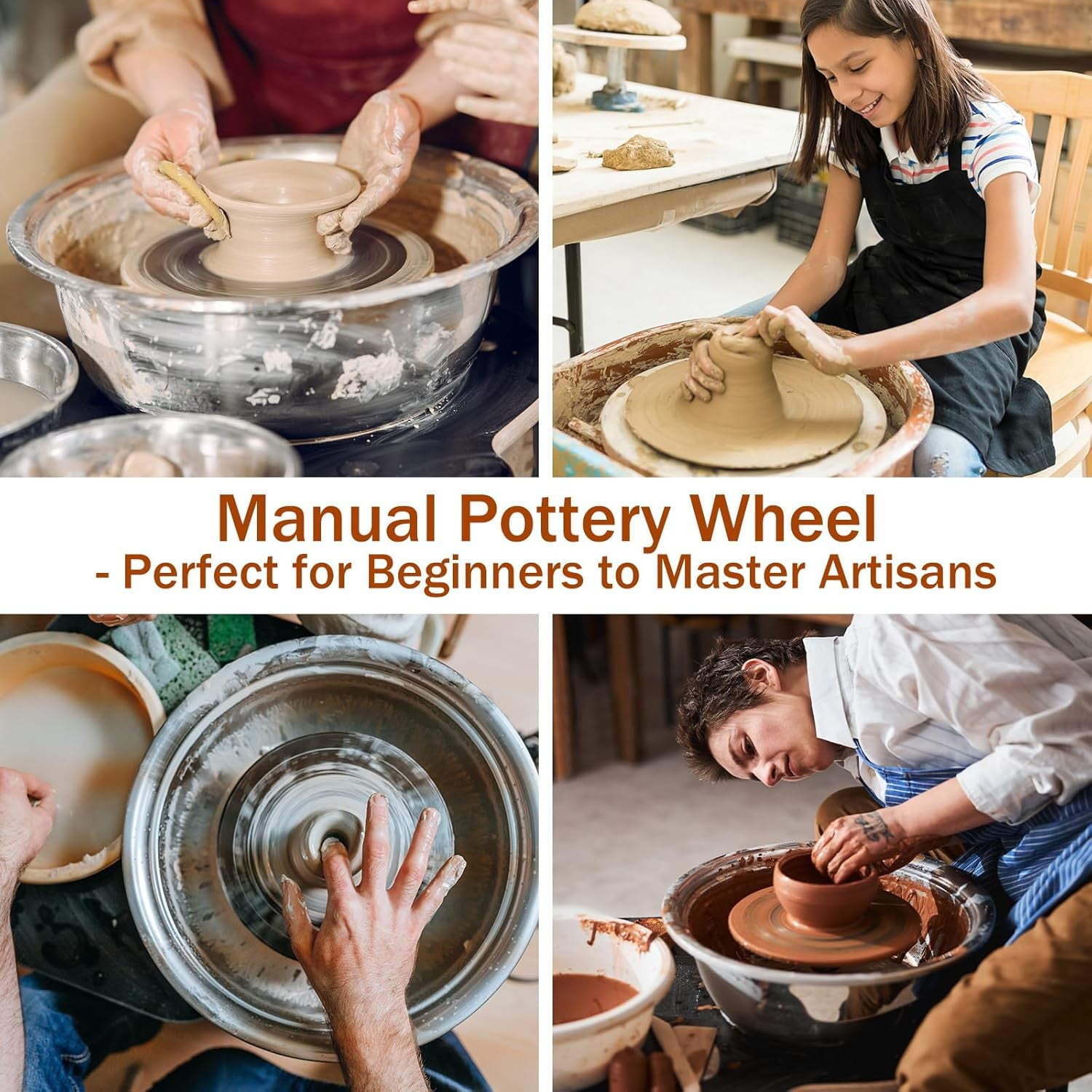 7'' Turntable Sculpting Wheel Double-Sided Pottery Silent Rotating Banding Wheel