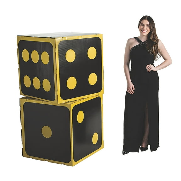 29" 3D Black Dice Cardboard Cutout Stand-Ups - 2 pieces