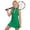 Green, variant on VBEWZET Half Zip Stand Collar Athletic Dresses for Girls, Sleeveless A-Line Summer Dress for Girls Training Sport Girl Dress Khaki 6-7 Years