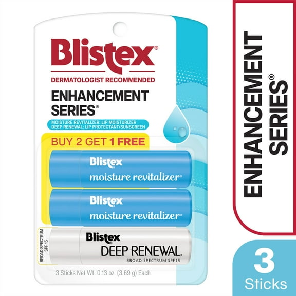 Blistex Enhancement Series Lip Balm Buy 2, Get 1 Free Value Pack, 0.13 Ounce, 3 Count