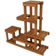 thumbnail image 2 of Sunnydaze 35.75" x 9.75" x 36.25" 7-Tier Brown Meranti Wood Outdoor Plant Stand, 2 of 8