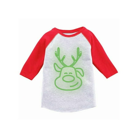 

Awkward Styles Girls Boys Ugly Xmas T-Shirt Neon Christmas Light Toddler Raglan Shirt