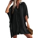 thumbnail image 2 of Ekouaer Women's Swimsuit Cover Up 3/4 Sleeve Beachwear Bikini Coverups Button Down Oversized Cover Up Shirt S-3XL, 2 of 5