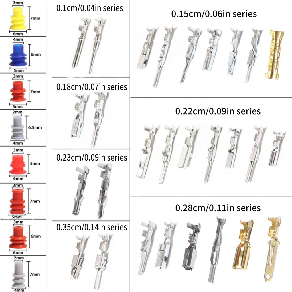lanema 950Pcs Connector Pin Terminals Car Electrical Wire Terminals 1/1.5/1.8/2.2/2.8/3.5mm Automotive Pin Connector Enduring