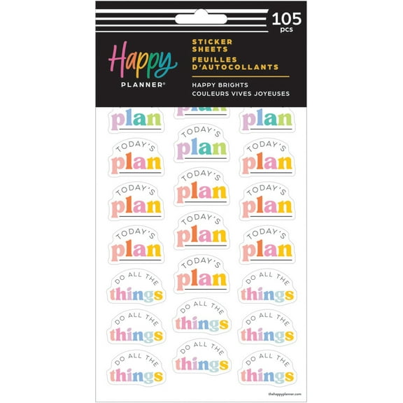 Happy Planner Sticker Sheets 5/Sheets-Happy Brights; 105 Pieces