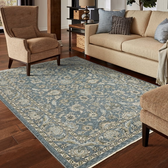 Woven Trends Aberdonian Area Rug 070H1 Traditional Blue Floral Oriental 2' X  3' Rectangle