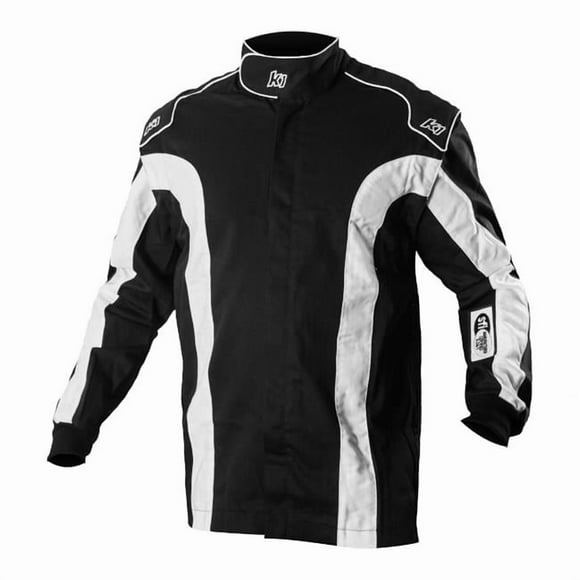 K1 RaceGear 21-TR2-NW-5XS Triumph 2 Single Layer SFI-1 Race Jackets Proban Cotton Fire Jackets, Black & White - 5XS
