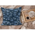 thumbnail image 2 of Ocean Fluffy Throw Pillow Cushion Cover, Sealife Marine Navy Image Tropic Fish Moss Leaves Art Print, Decorative Square Accent Pillow Case, 16" x 16", Blue Indigo Royal Blue, by Ambesonne, 2 of 5