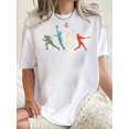 thumbnail image 1 of Camisetas para mujer, lindas camisetas con estampado gráfico, de manga corta, estilo casual, para veranoWomen's Fun Sports Graphic Tee - Casual Round Neck Short Sleeve T-Shirt with Playful Athlete P, 1 of 7