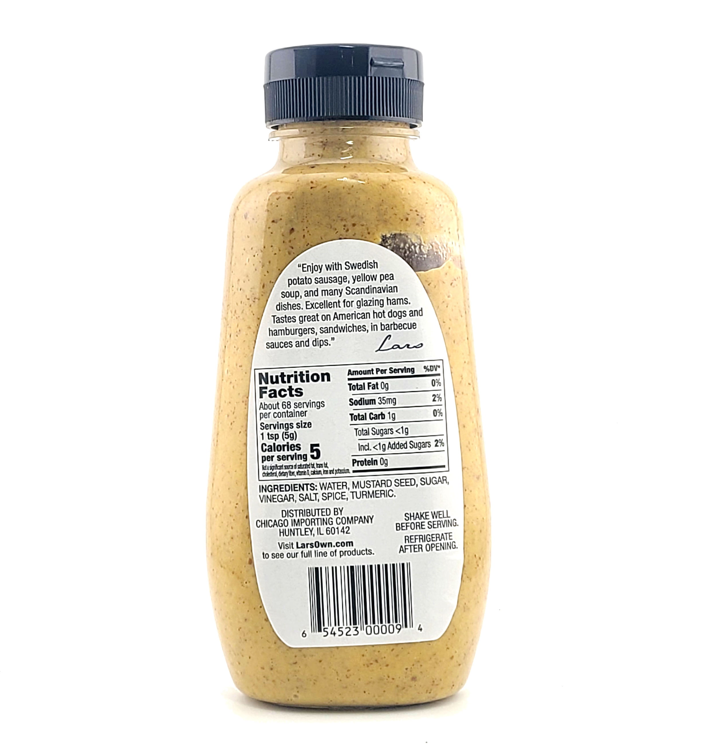 Lars Own Spicy Brown Mustard Swedish Style 12 oz./420 g X 2 with Bonus Stainless Steel Sauce Spoon (3-Pc Set)
