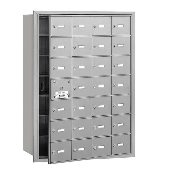 4B  Horizontal Mailbox (Includes Master Commercial Lock) - 28 A Doors (27 usable) - Aluminum - Front Loading - Private Access