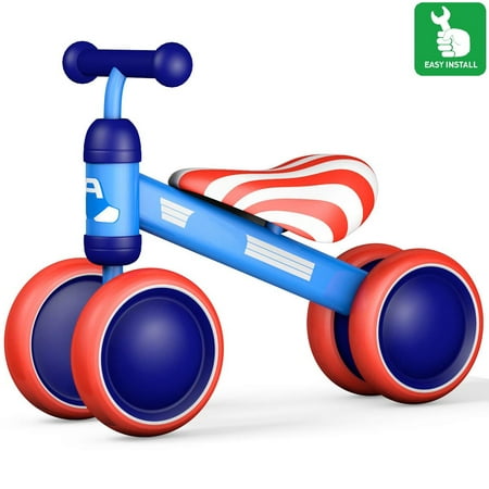 Baby Balance Bikes Bicycle Children Walker 10 Month -24 Months Toys for 1 Year Old No Pedal Infant 4 Wheels Toddler First Birthday Gift - Baby's First Bike - Baby Balance Bikes for Babies by