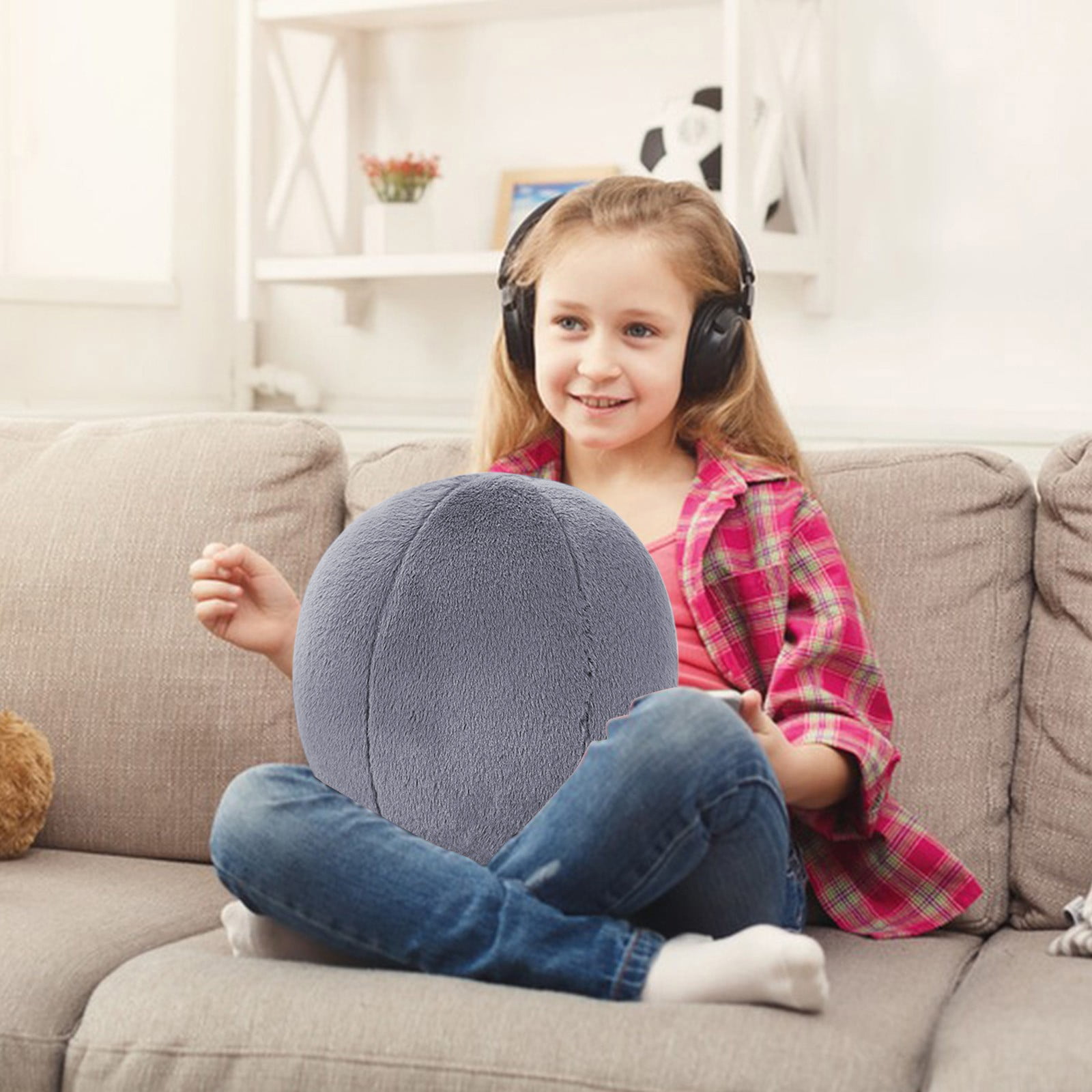 Ball Pillow, Soft Round Throw Pillows, Sphere Shaped Pillow Round Decorative Pillow, 11.8 Inch Round Plush Pillow Cushion for Couch, Sofa, Bedroom