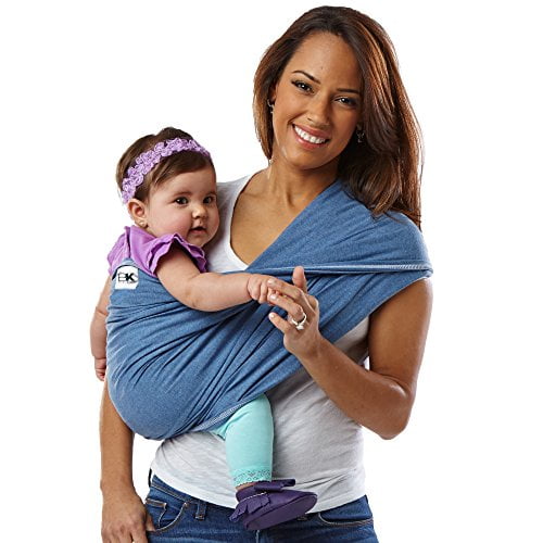 Baby Kâ€™tan Original Baby Wrap Carrier, Écharpe pour Bébé et Enfant, Nouveau-Né jusqu'à 35 Lb. Meilleur pour le Portage (Veste pour Hommes (L) 16-20 Femmes 43-46, Denim)