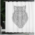 thumbnail image 3 of Ambesonne Vintage Tribal Shower Curtain, Zentangle Owl, 69"Wx84"L, Coconut Charcoal Grey, 3 of 4